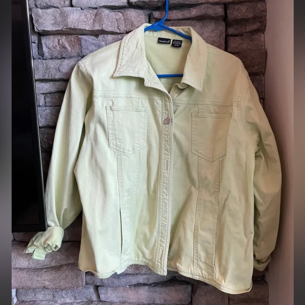 Vintage highlighter yellow denim jacket
